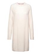 Soft Wool Ao Cable C-Nk Dress Polvipituinen Mekko Cream Tommy Hilfiger