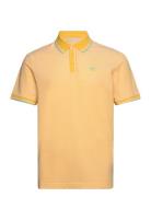 Polo With Detailed Collar Tops Polos Short-sleeved Yellow Tom Tailor