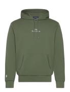 Logo Double-Knit Hoodie Tops Sweat-shirts & Hoodies Hoodies Green Polo...