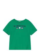 T-Shirt Tops T-shirts Short-sleeved Green United Colors Of Benetton