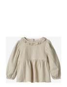 Ciao Ls Blouse Tops Blouses & Tunics Beige Fliink