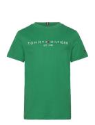 U Essential Tee S/S Tops T-shirts Short-sleeved Green Tommy Hilfiger