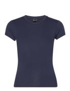 Soft Touch Top Tops T-shirts & Tops Short-sleeved Navy Gina Tricot
