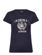 Karla Lf Vi Vin W Tee Tops T-shirts & Tops Short-sleeved Navy VINSON