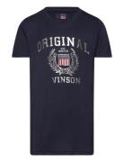 Kennedy Lf Vi Vin Jr Tee Tops T-shirts Short-sleeved Navy VINSON