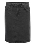 Kagloria Denim Skirt Polvipituinen Hame Grey Kaffe