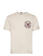 Icon Crest Tee Tops T-shirts Short-sleeved Cream Tommy Hilfiger