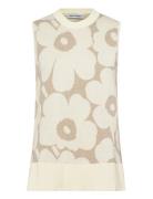 Pinta Pieni Unikko Ii Vests Knitted Vests Cream Marimekko