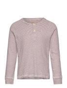 Striped Long Sleeve Grandad Tops T-shirts Long-sleeved T-shirts Multi/...