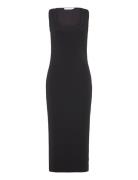 Midi-Dress With Straps Polvipituinen Mekko Black Mango