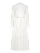 Michele Broderie Anglaise Dress Polvipituinen Mekko White Bubbleroom
