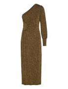 Odagz P Shoulder Dress Maksimekko Juhlamekko Khaki Green Gestuz