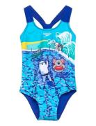 Girls Digital Printed Swimsuit Uimapuku Uima-asut Blue Speedo