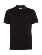 Stretch Pique Slim Polo Tops Polos Short-sleeved Black Calvin Klein