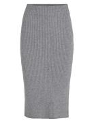 Viril Pencil Hw Knit Skirt - Noos Polvipituinen Hame Grey Vila