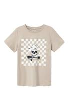 Nkmkaluka Ss Top Ps Tops T-shirts Short-sleeved Beige Name It