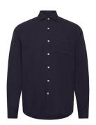 Reg Fit Wide Spread C Gd Twill Tops Shirts Casual Navy Oscar Jacobson