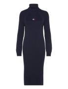 Tjw Mockneck Badge Sweater Dress Polvipituinen Mekko Navy Tommy Jeans