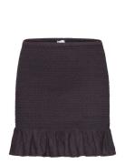 Gathered Skirt With Ruffles Lyhyt Hame Black Mango