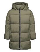 Quilted Long Coat Toppatakki Khaki Green Mango