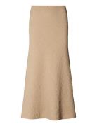 Beatriz - Crumpled Bias Long Skirt Polvipituinen Hame Beige Rabens Sal...