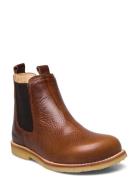 Booties - Flat - With Elastic Bootsit Nauhalliset Saapikkaat Brown ANG...