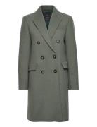 Wool Double-Breasted Coat Villakangastakki Khaki Green Mango