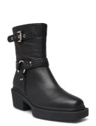 Stb-Amina Biker Shoes Boots Ankle Boots Ankle Boots Flat Heel Black Sh...