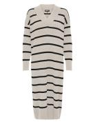 Onlnew Tessa L/S Midi V-Neck Dress Knt Polvipituinen Mekko Cream ONLY