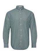 Reg Classic Poplin Stripe Shirt Tops Shirts Casual Green GANT