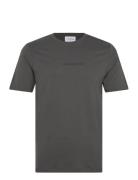 Lindbergh Print Tee S/S Tops T-shirts Short-sleeved Grey Lindbergh