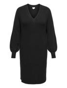 Carkatia Ls V-Neck Dress Knt Noos Polvipituinen Mekko Black ONLY Carma...