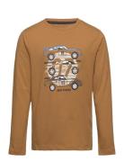 T-Shirt Ls Tops T-shirts Long-sleeved T-shirts Brown Minymo