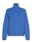 Slfkamma Ls Knit Roll Neck Noos Tops Knitwear Turtleneck Blue Selected...