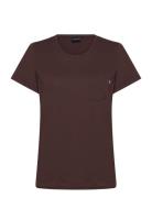 Ashley Jersey Tee Tops T-shirts & Tops Short-sleeved Brown Lexington C...