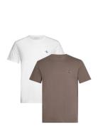 2 Pack Monologo T-Shirt Tops T-shirts Short-sleeved Brown Calvin Klein...