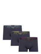 Men's Knit 3-Pack Trunk Bokserit Navy Emporio Armani