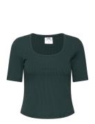 Scoop Rib Tee Sport T-shirts & Tops Short-sleeved Green Casall