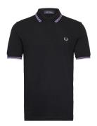 Twin Tipped Fp Shirt Tops Polos Short-sleeved Black Fred Perry