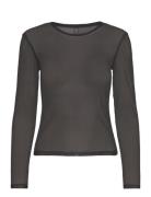 Pcninni Ls Mesh Top Noos Bc Tops T-shirts & Tops Long-sleeved Black Pi...