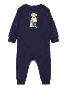 Polo Bear Fleece Coverall Pitkähihainen Body Navy Ralph Lauren Baby