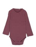 Body Ls Rib Bodies Long-sleeved Burgundy Fixoni