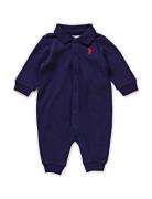 Cotton Polo Coverall Pitkähihainen Body Blue Ralph Lauren Baby