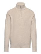 Sweater Rib Knit Halfzip Tops Knitwear Pullovers Beige Lindex