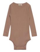 Plain Body Ls Bodies Long-sleeved Brown MarMar Copenhagen