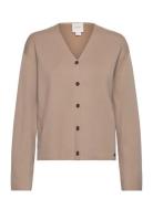 Df Wool Blend V-Neck Cardigan Tops Knitwear Cardigans Beige Calvin Kle...