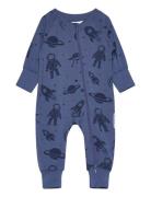 Bamboo Two Way Zip Pyjamas Blue Astronaut Pyjama Sie Jumpsuit Haalari ...