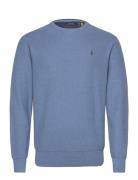 Textured Cotton Crewneck Sweater Tops Knitwear Round Necks Blue Polo R...