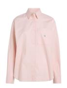 Woven Label Relaxed Shirt Tops Shirts Long-sleeved Pink Calvin Klein J...