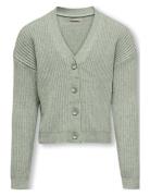 Kogmandy Ls Short Boxy Cardigan Knt Noos Tops Knitwear Cardigans Green...